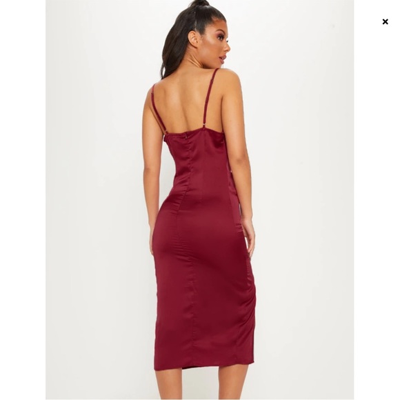 Nwt Strappy Satin Cowl Midi Dress Sz 10 - Picture 2 of 11